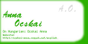 anna ocskai business card